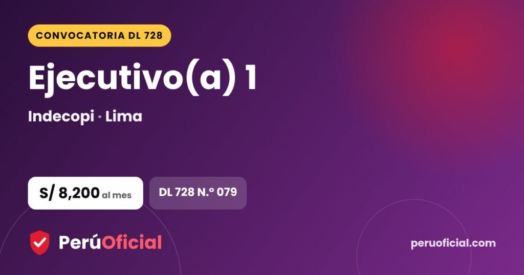 Ejecutivo(a) 1 en Indecopi, Lima
