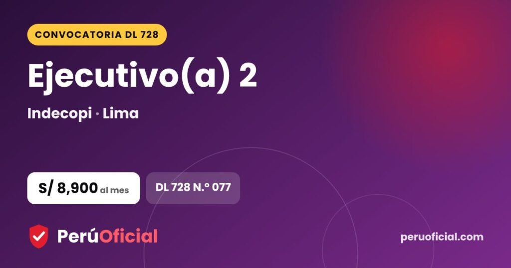 Ejecutivo(a) 2 en Indecopi, Lima