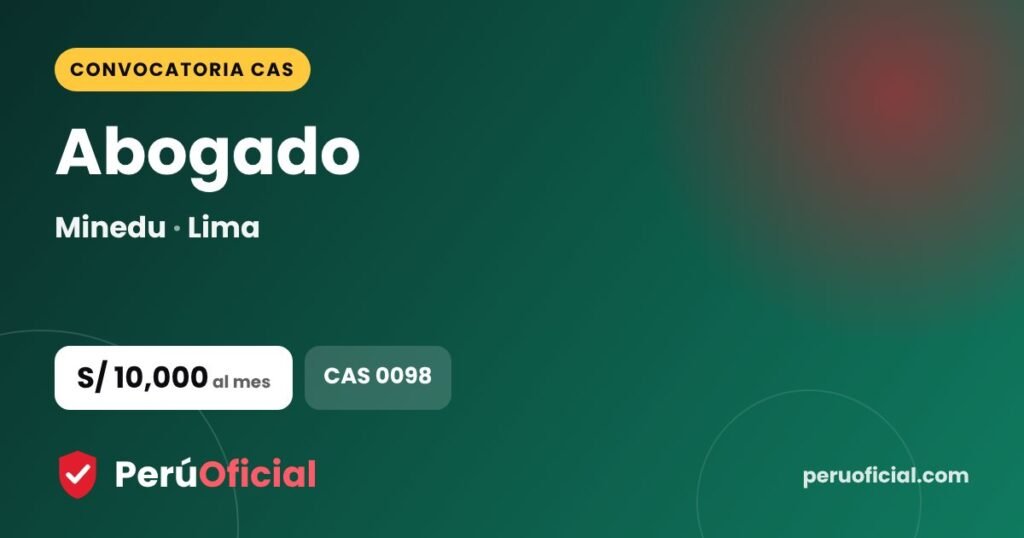 Abogado en Minedu, Lima