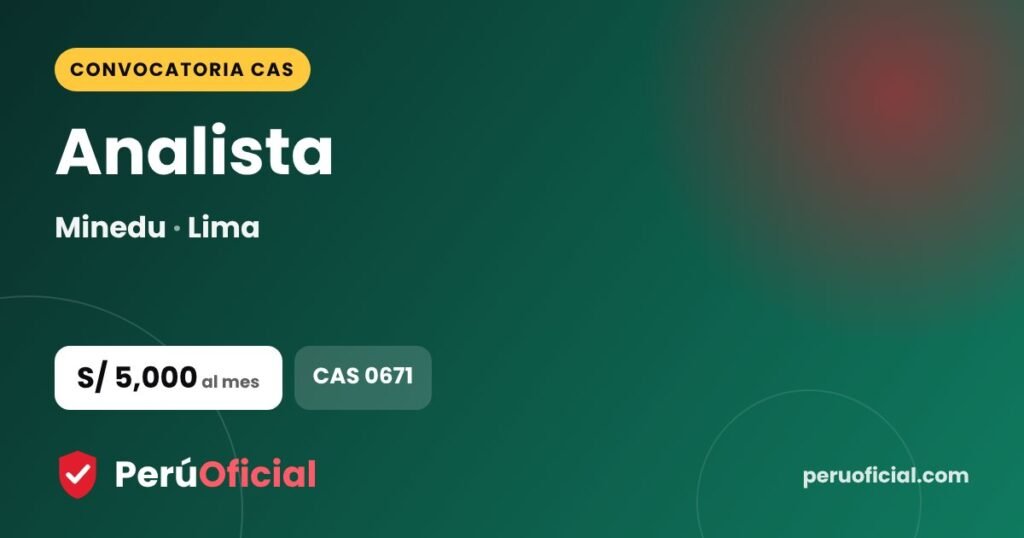 Analista en Minedu, Lima