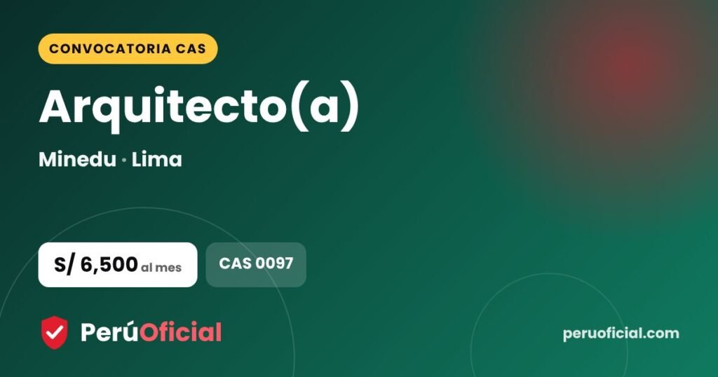 Arquitecto(a) en Minedu, Lima
