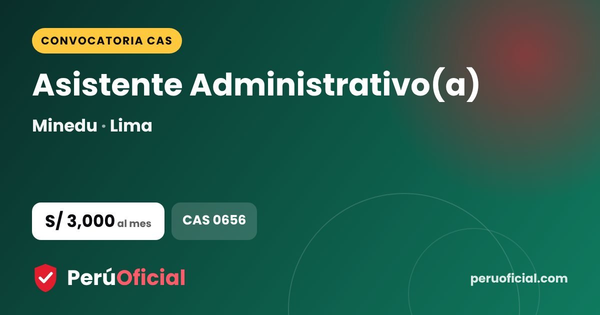 Asistente Administrativo(a) en Minedu, Lima