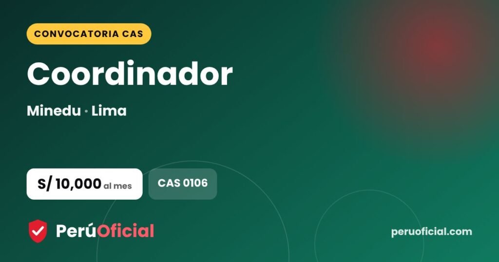 Coordinador en Minedu, Lima