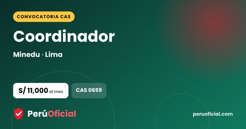 Coordinador en Minedu, Lima