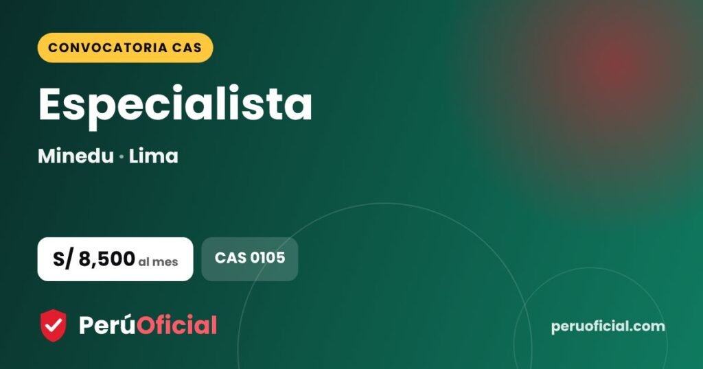 Especialista en Minedu, Lima