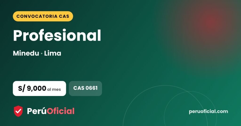 Profesional en Minedu, Lima